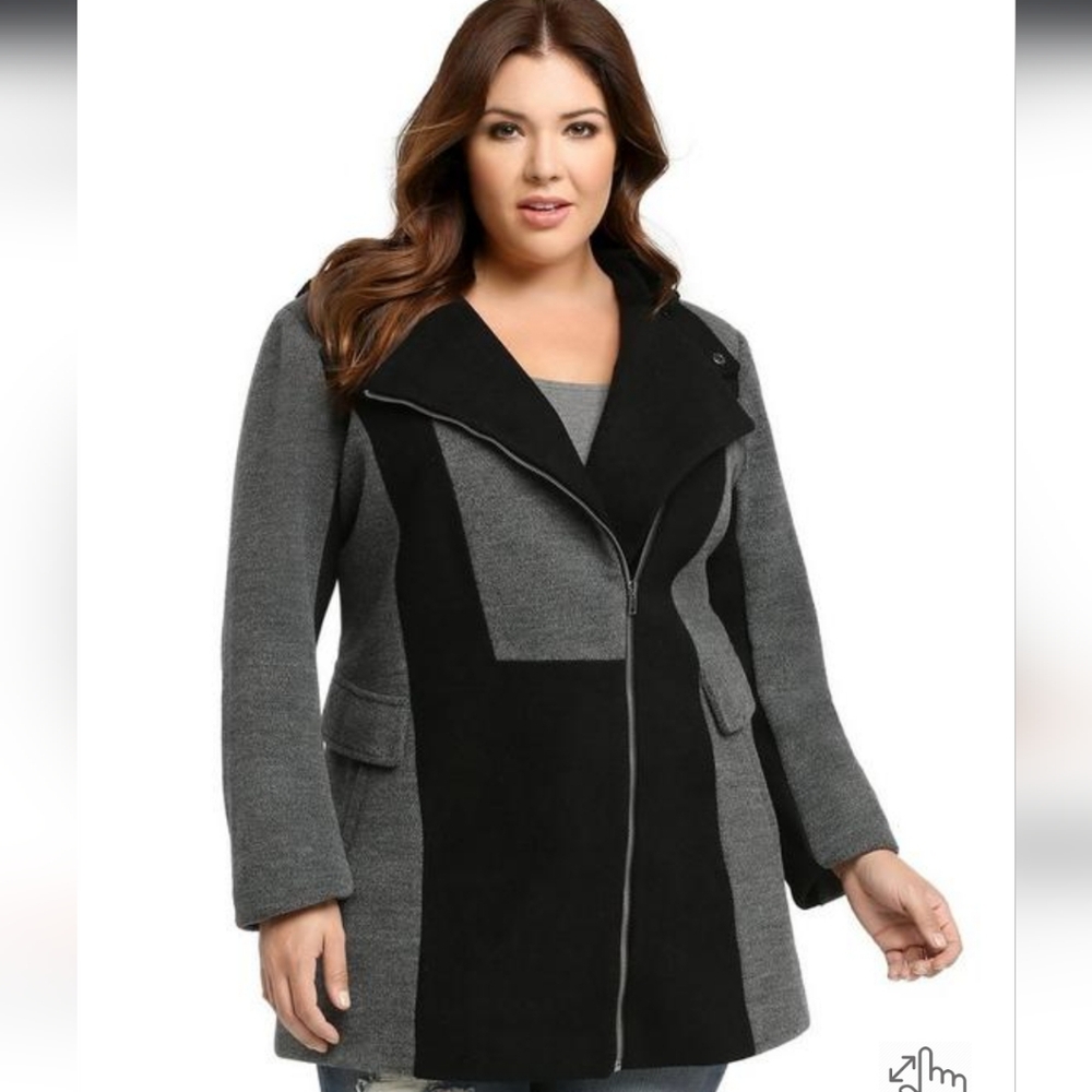 Color Block Fitted Coat